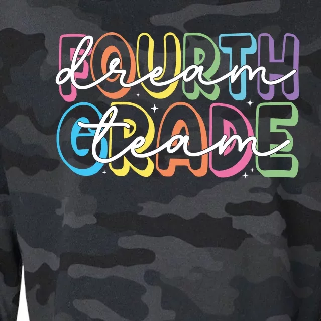 Fourth Grade Dream Team 4th Grade Teacher Back To School Cropped Pullover Crew