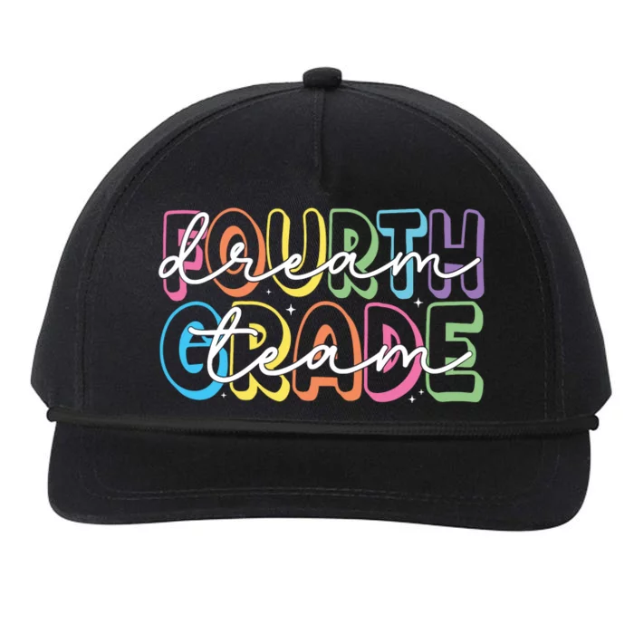 Fourth Grade Dream Team 4th Grade Teacher Back To School Snapback Five-Panel Rope Hat