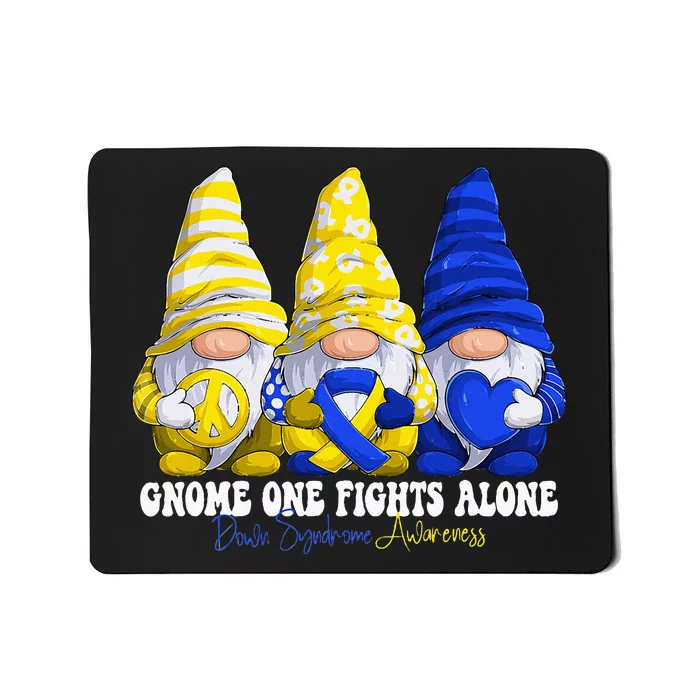 Funny Gnomies Down Syndrome Awareness Month Blue And Yellow Mousepad