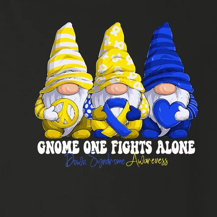 Funny Gnomies Down Syndrome Awareness Month Blue And Yellow Toddler Long Sleeve Shirt