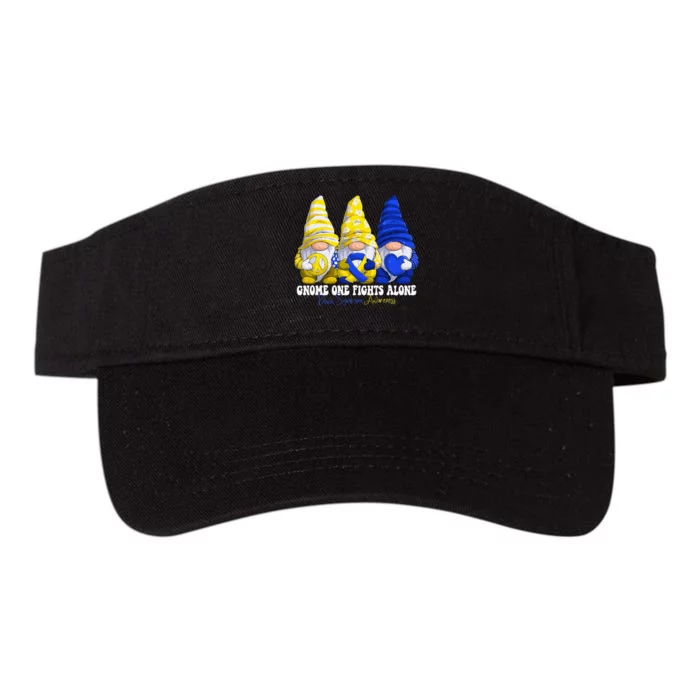 Funny Gnomies Down Syndrome Awareness Month Blue And Yellow Valucap Bio-Washed Visor