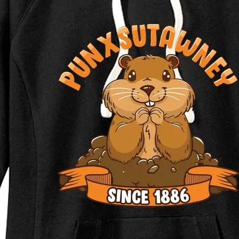 Funny Groundhog Day Phil Cute Ground Hog Punxsutawney Women's Fleece Hoodie