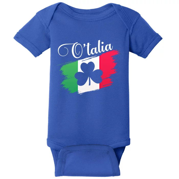 Funny Graphic Design Of O'talia Sign Irish Italian Flag Cute Gift Baby Bodysuit