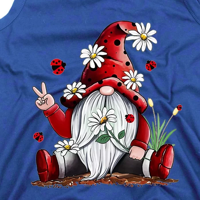 Floral Gnome Daisy Ladybugs Hippie Gnome Love Gift Tank Top