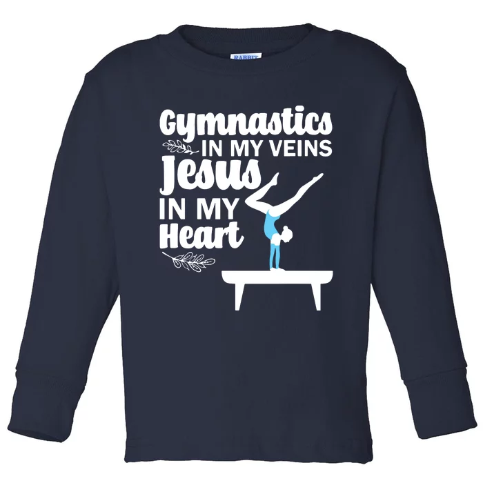 Funny Gymnastics Design For Men Women Gymnast Jesus Lovers Toddler Long Sleeve Shirt