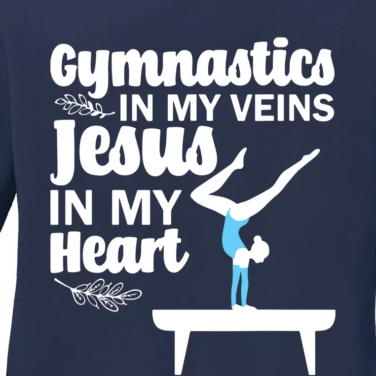 Funny Gymnastics Design For Men Women Gymnast Jesus Lovers Ladies Long Sleeve Shirt