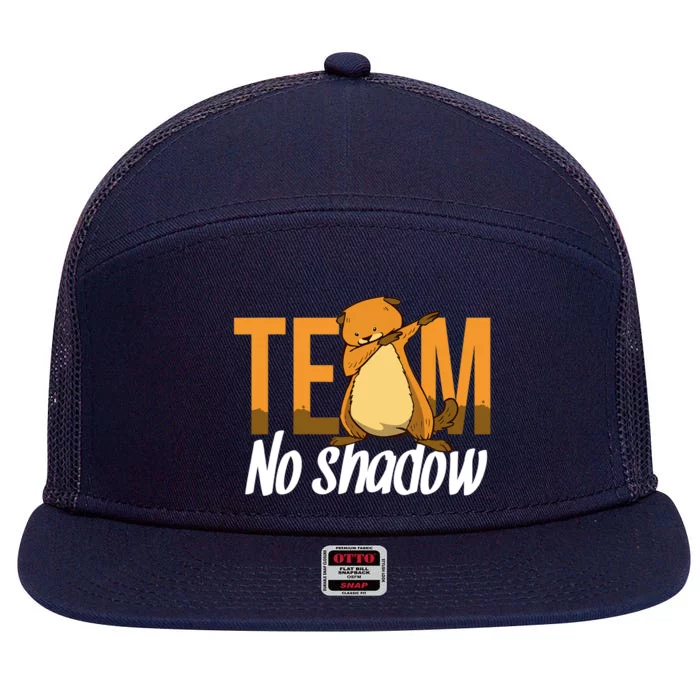 Funny Groundhog Day Team No Shadow Dabbing 7 Panel Mesh Trucker Snapback Hat