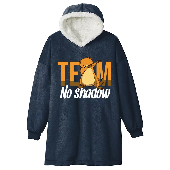 Funny Groundhog Day Team No Shadow Dabbing Hooded Wearable Blanket