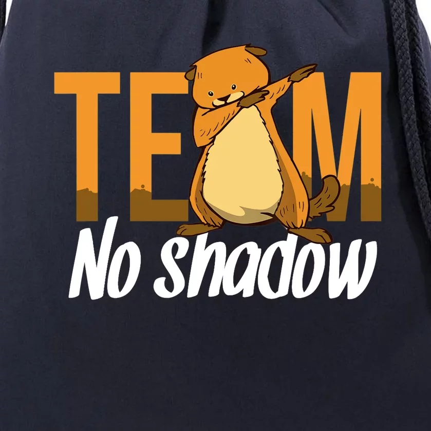 Funny Groundhog Day Team No Shadow Dabbing Drawstring Bag