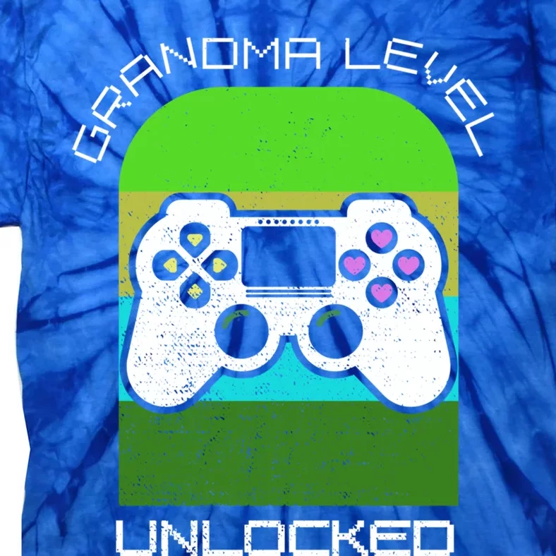 Funny Grandma Day Gamer Mom Gaming On A Mother Level Up Game Gift Tie-Dye T-Shirt