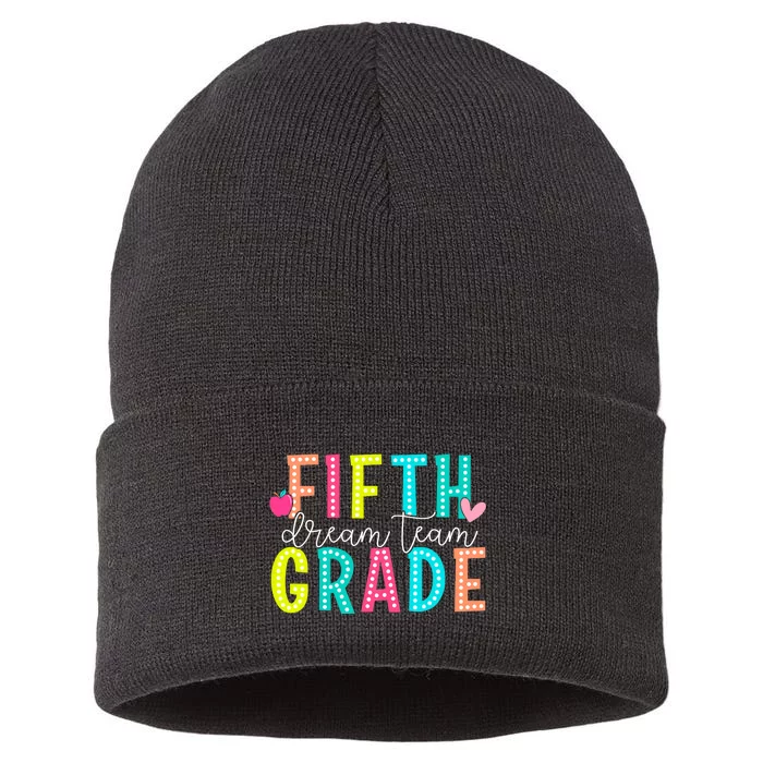 Fifth Grade Dream Team Back To School 5th Grade Teacher Sustainable Knit Beanie