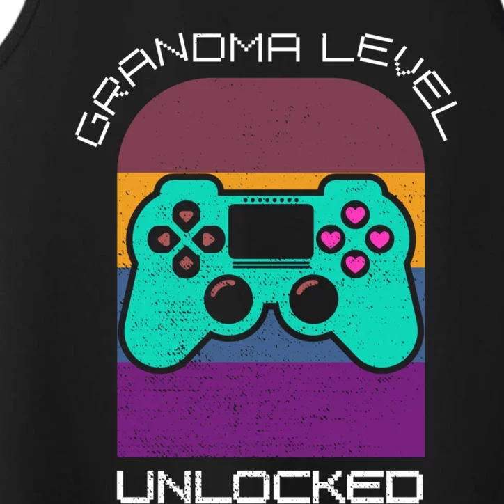 Funny Grandma Day Gaming On A Grandma Level Up Game Gift Performance Tank