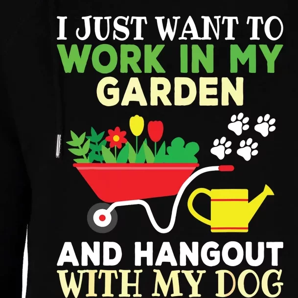 Funny Gardening Dog Lover Gardener Garden Plants Womens Funnel Neck Pullover Hood