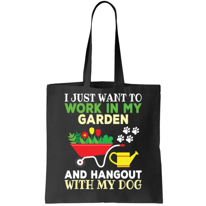 Funny Gardening Dog Lover Gardener Garden Plants Tote Bag