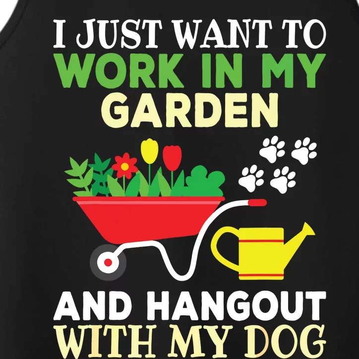 Funny Gardening Dog Lover Gardener Garden Plants Performance Tank