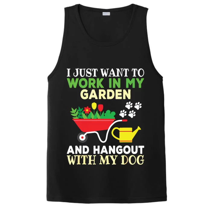 Funny Gardening Dog Lover Gardener Garden Plants Performance Tank