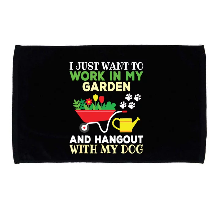 Funny Gardening Dog Lover Gardener Garden Plants Microfiber Hand Towel