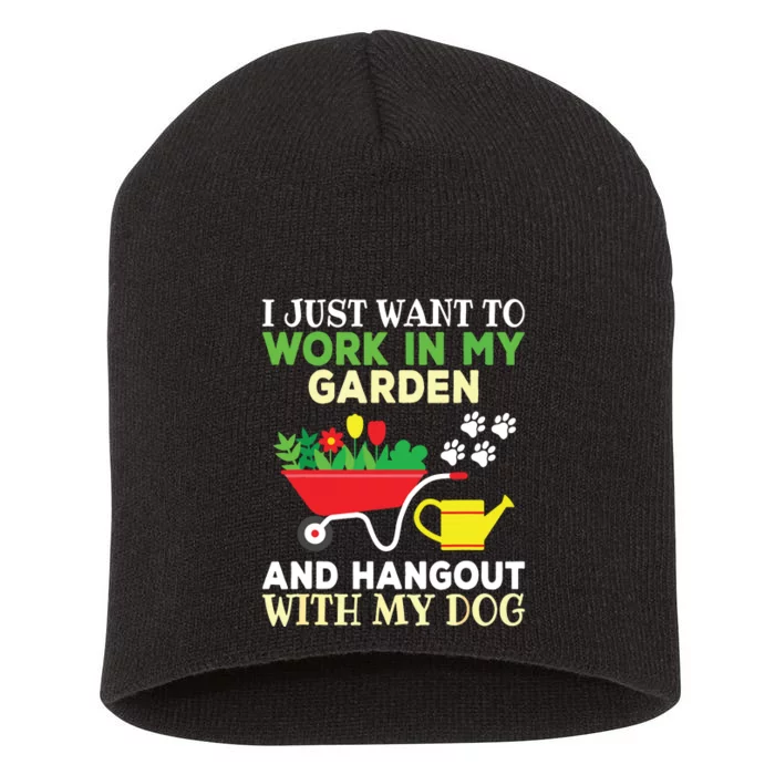 Funny Gardening Dog Lover Gardener Garden Plants Short Acrylic Beanie