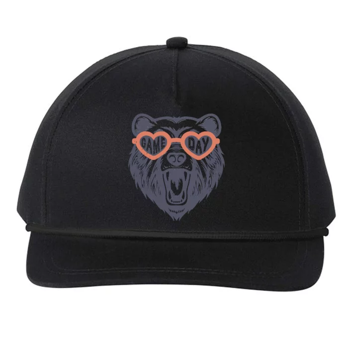 Football Game Day Bear Gift Snapback Five-Panel Rope Hat