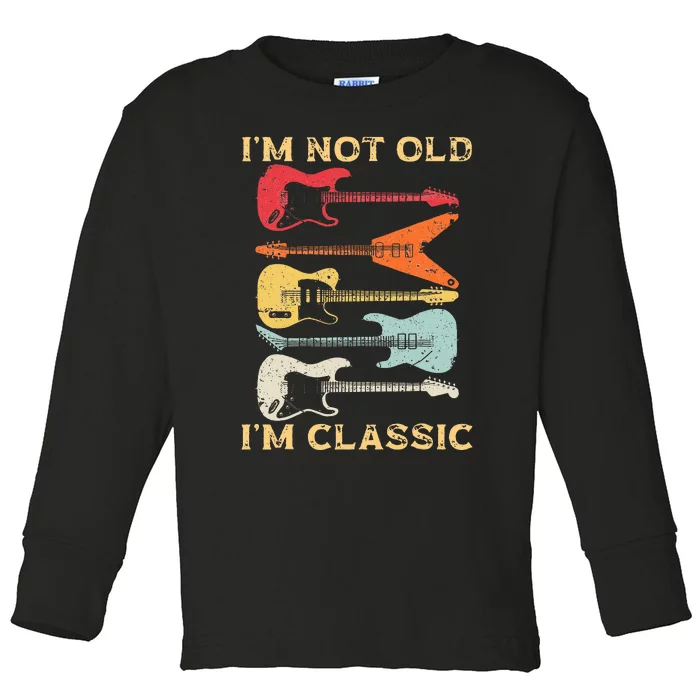 Funny Guitar Design For Guitarist Guitar Lovers Toddler Long Sleeve Shirt