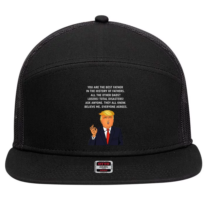 Funny Great Dad Donald Trump Fathers Day Gift 7 Panel Mesh Trucker Snapback Hat