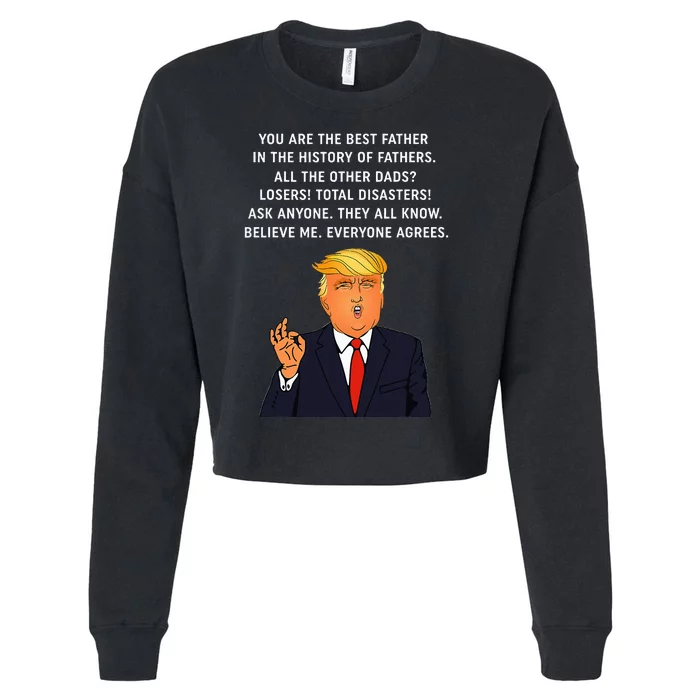 Funny Great Dad Donald Trump Fathers Day Gift Cropped Pullover Crew