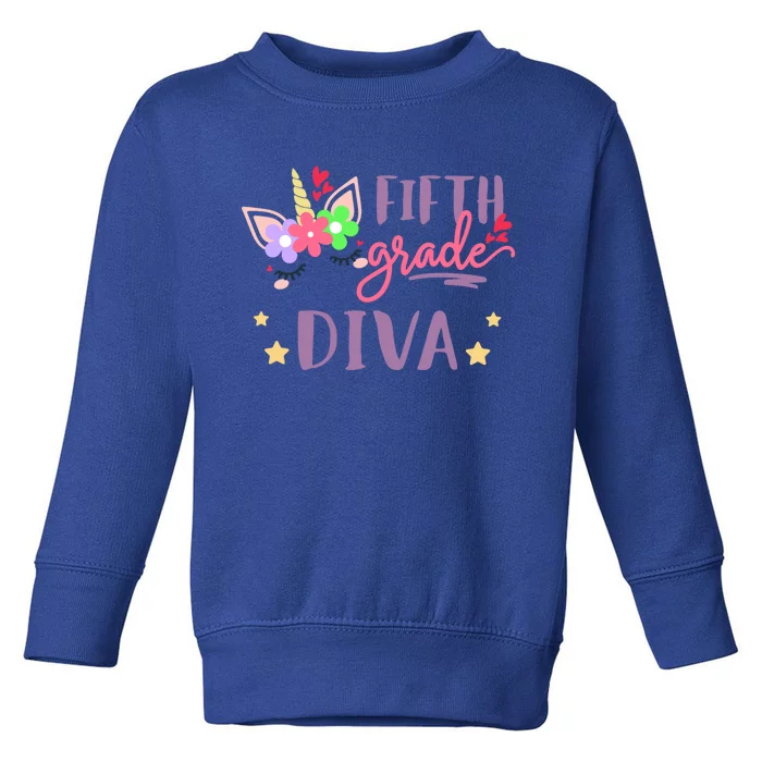 Fifth Grade Diva First Day Of School Unicorn Magical Meaningful Gift Toddler Sweatshirt