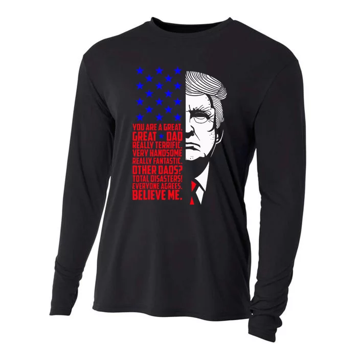 Funny Great Dad Donald Trump FatherS Day Cooling Performance Long Sleeve Crew