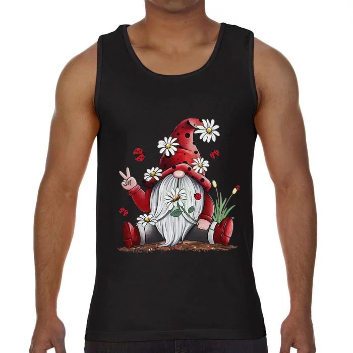 Floral Gnome Daisy Ladybugs Hippie Gnome Love Comfort Colors® Tank Top