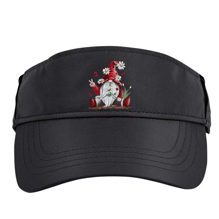 Floral Gnome Daisy Ladybugs Hippie Gnome Love Adult Drive Performance Visor