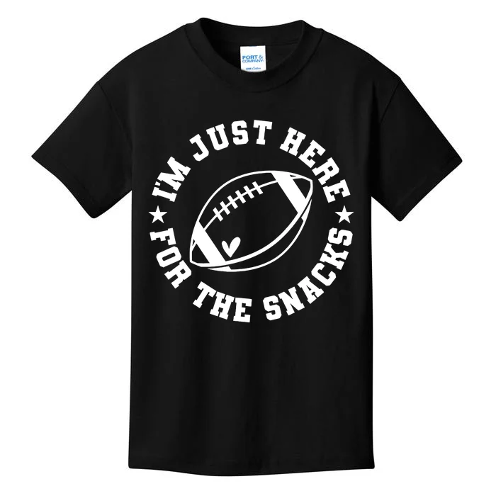 Football Game Day IM Just Here For The Snacks Kids T-Shirt