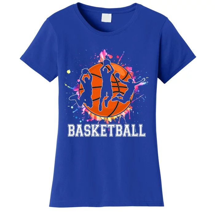 Funny Game Day Basketball Player And Fans Dad Mom Great Gift Women's T-Shirt