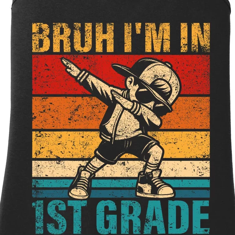 First Grade Dabbing Boy Bruh IM In 1st Grade Student Ladies Essential Tank