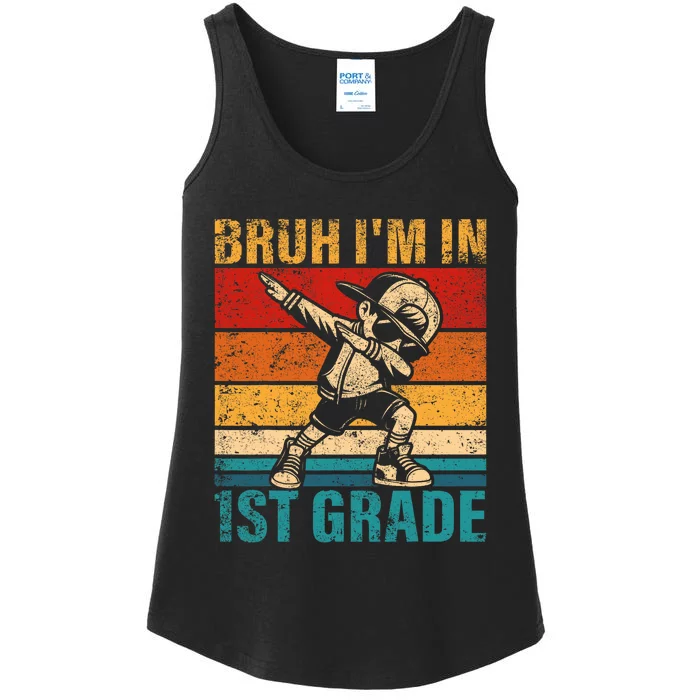 First Grade Dabbing Boy Bruh IM In 1st Grade Student Ladies Essential Tank