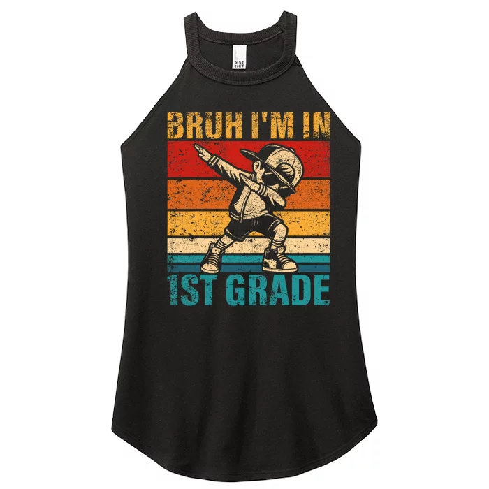 First Grade Dabbing Boy Bruh IM In 1st Grade Student Women’s Perfect Tri Rocker Tank