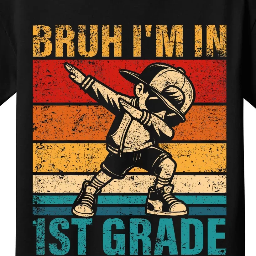 First Grade Dabbing Boy Bruh IM In 1st Grade Student Kids T-Shirt