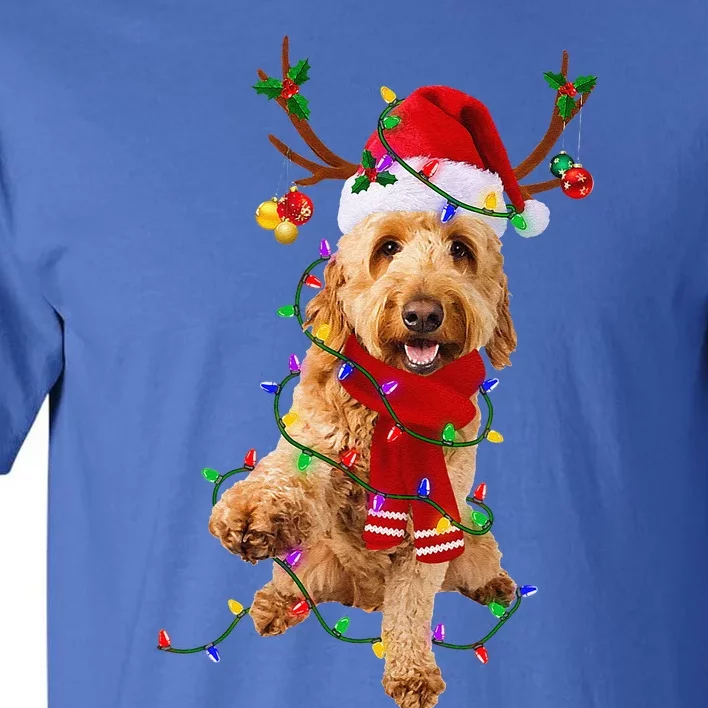 Funny Goldendoodle Dog Tree Christmas Lights Pajama Tall T-Shirt