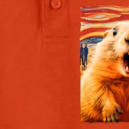 Funny Groundhog Day The Scream Painting Dry Zone Grid Performance Polo