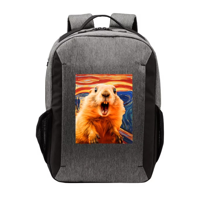 Funny Groundhog Day The Scream Painting Vector Backpack