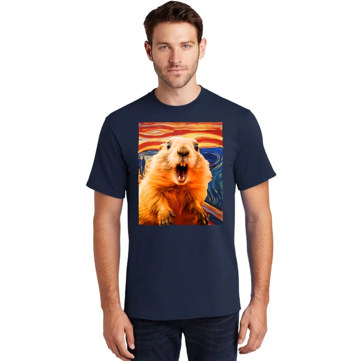 Funny Groundhog Day The Scream Painting Tall T-Shirt