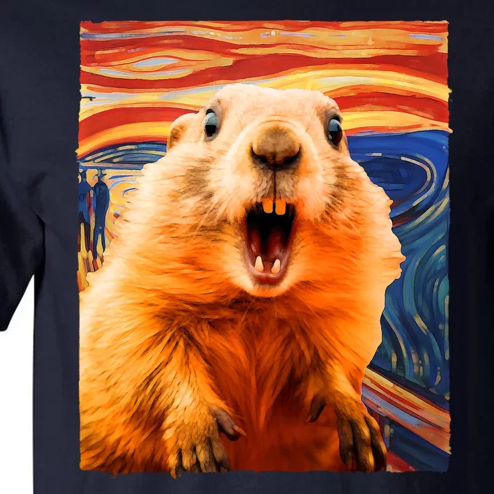 Funny Groundhog Day The Scream Painting Tall T-Shirt