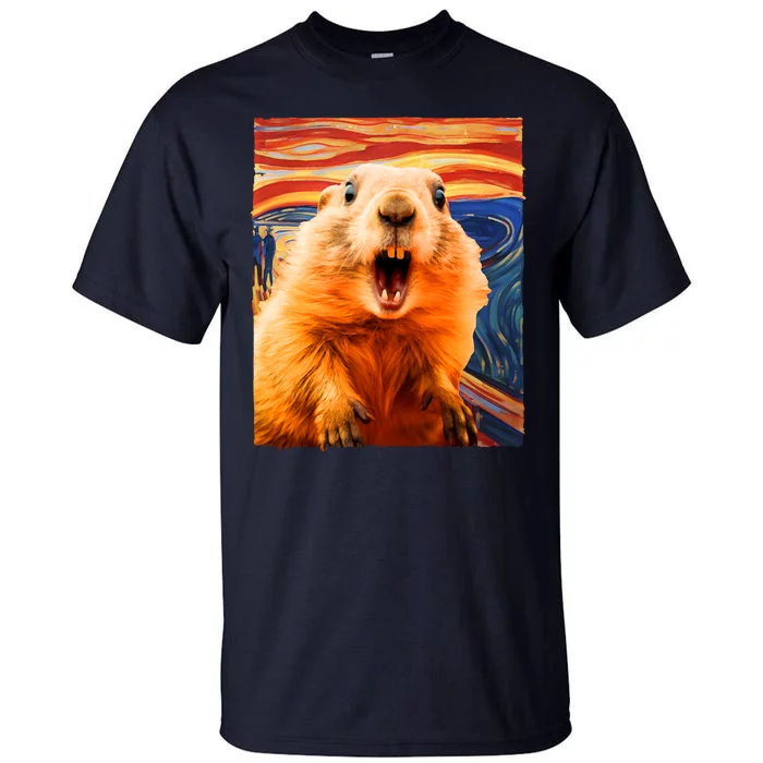 Funny Groundhog Day The Scream Painting Tall T-Shirt