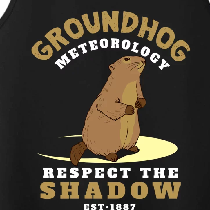 Funny Groundhog Day Respect The Shadow Cool Gift Performance Tank