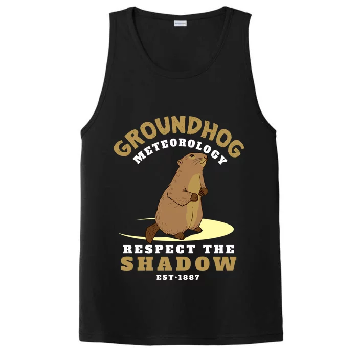 Funny Groundhog Day Respect The Shadow Cool Gift Performance Tank