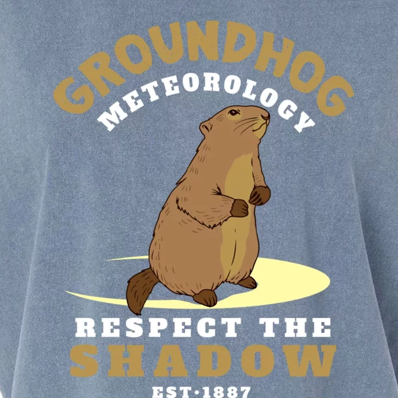 Funny Groundhog Day Respect The Shadow Cool Gift Garment-Dyed Women's Muscle Tee