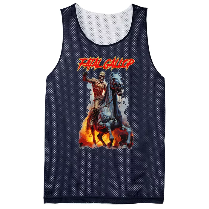 Fatal Gallop Diabolic Fear Black Horror Evil Monster Terror Mesh Reversible Basketball Jersey Tank