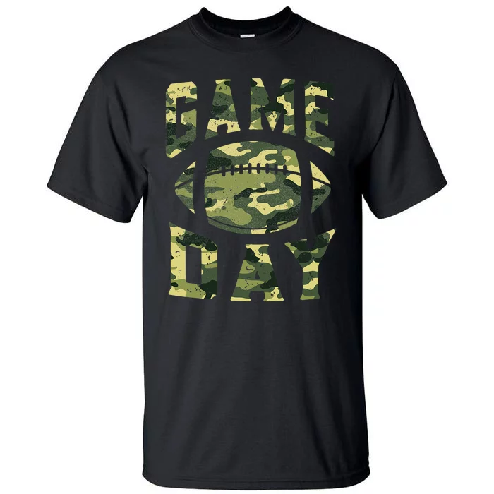 Football Game Day Camo Flag Patriotic Usa Camouflage Tall T-Shirt