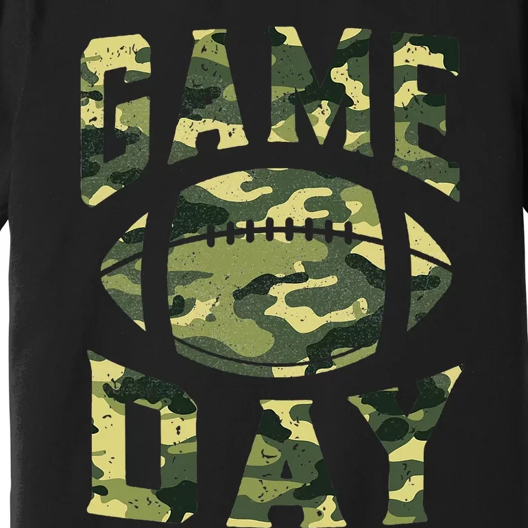 Football Game Day Camo Flag Patriotic Usa Camouflage Premium T-Shirt