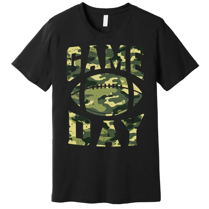 Football Game Day Camo Flag Patriotic Usa Camouflage Premium T-Shirt