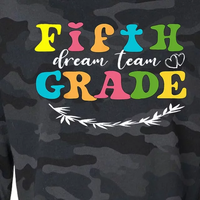 Fifth Grade Dream Team Teacher Students Back To School Cropped Pullover Crew